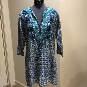 Roberta Roller Rabbit embroidered floral tunic top